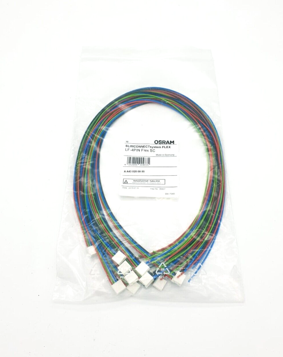10x Osram LF-4PIN Flex SC, SLIMCONNECT System Flex, 4-poliger Stecker mit Kabel