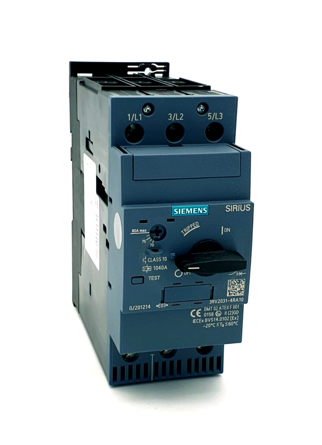 Siemens 3RV2031-4RA10, Leistungsschalter, A-Auslöser 70-80A, N-Auslöser 1040A